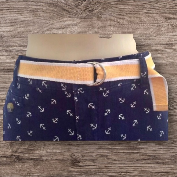 Dockers Women’s Navy Blue Anchor Print Shorts w/ Belt – Size 8 Preppy, Nautical - Picture 8 of 8